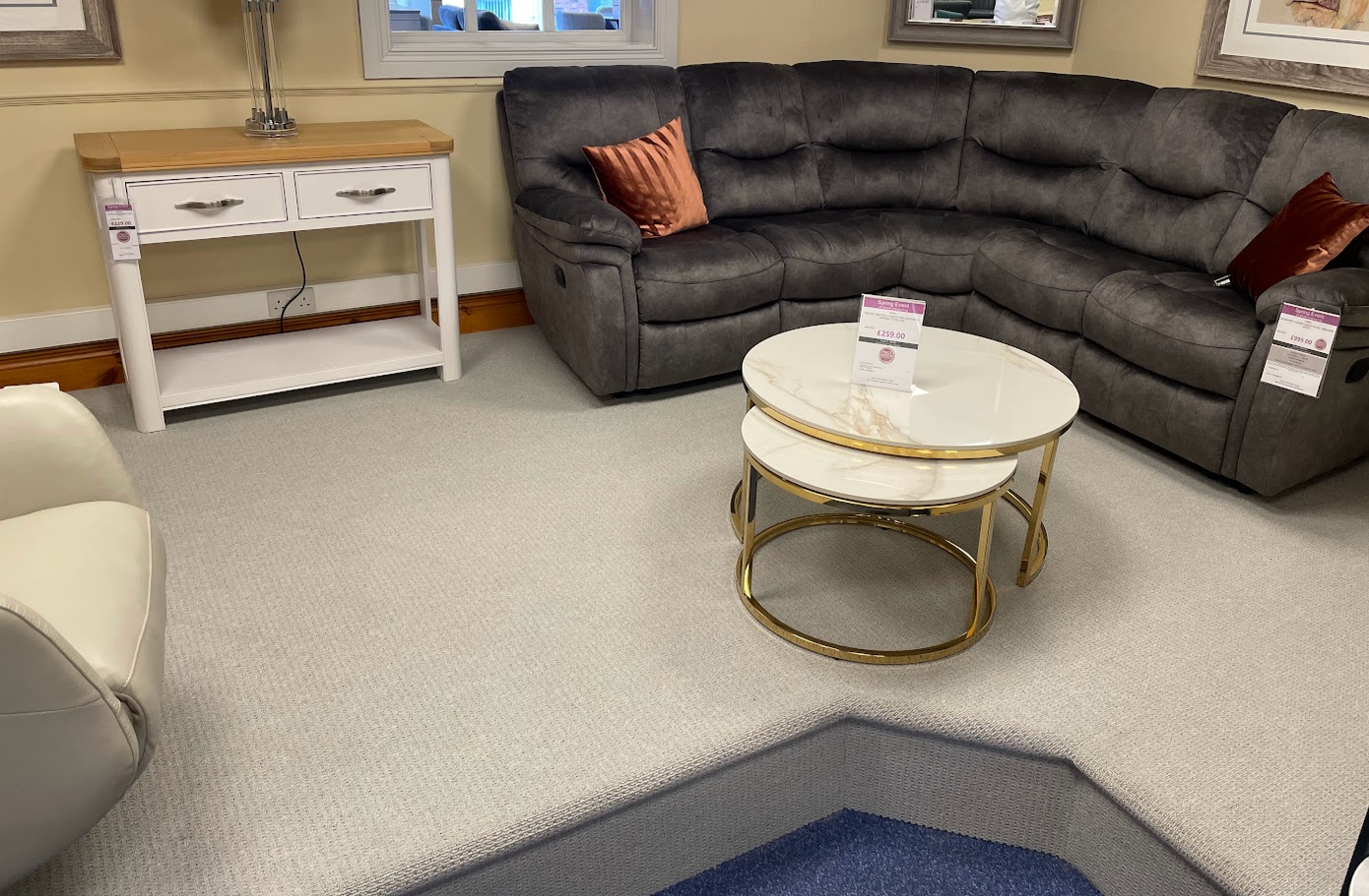 Newly finished carpet for a shop showroom